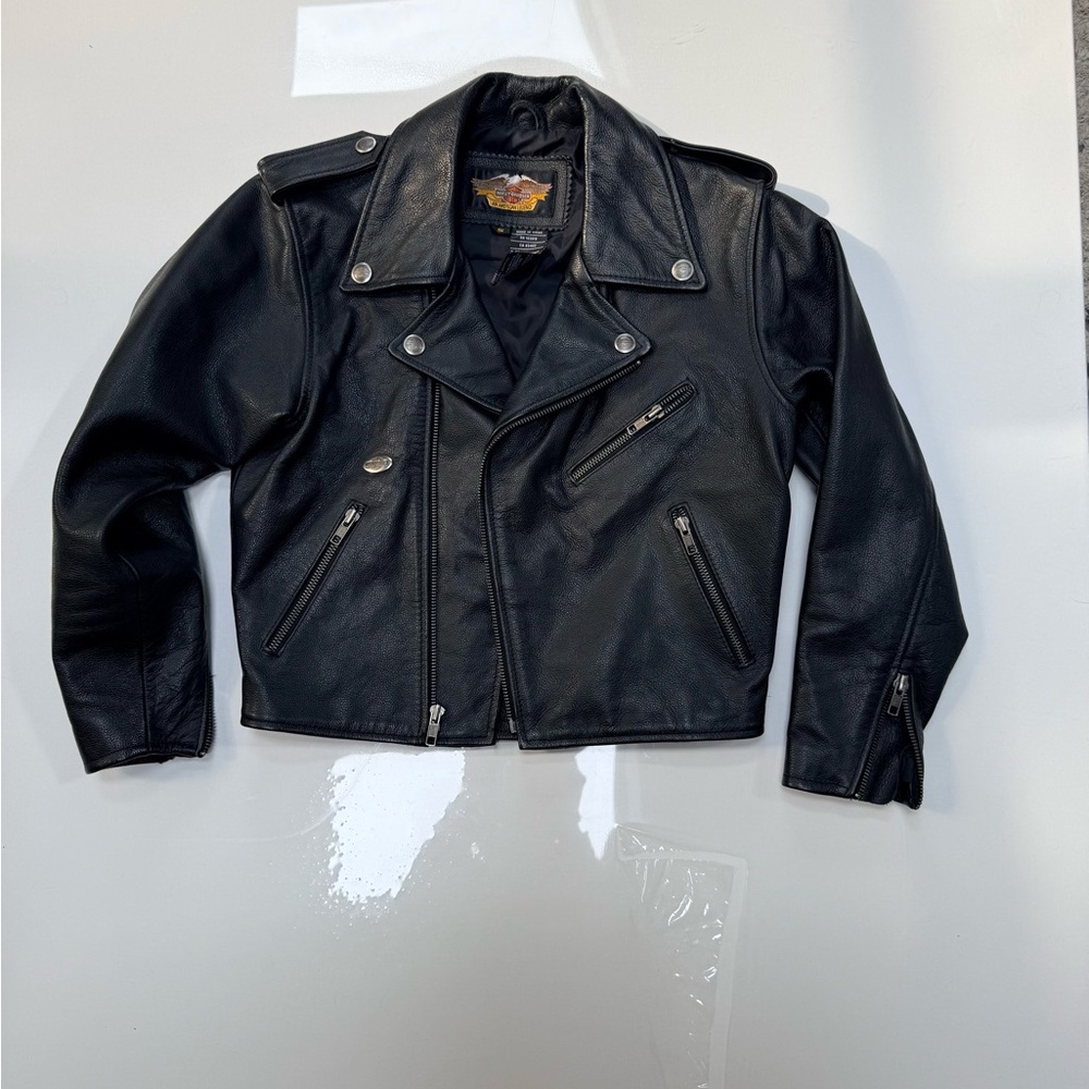 VTG 2003 Harley-Davidson Leather Biker Jacket - Genuine Leather - Size S